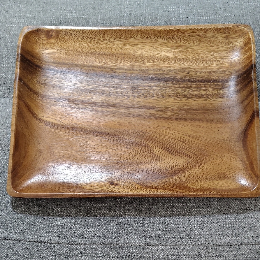 Acacia Wooden Rectangular Tray.